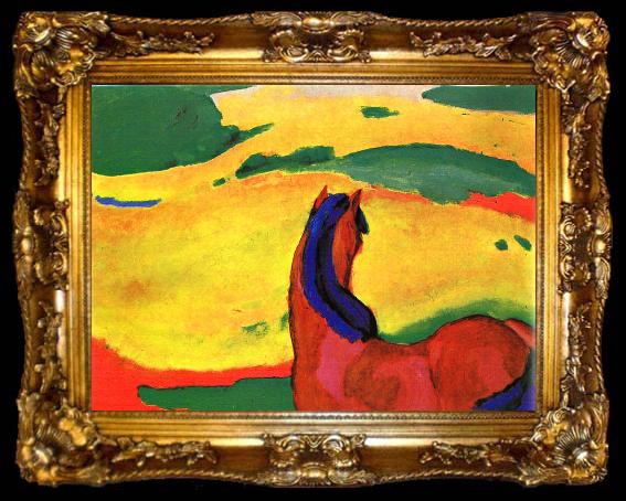 framed  Franz Marc Horse in a Landscape, ta009-2